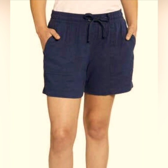 Nautica Women's Linen Blend Pull-On Short Navy XXL NWT - Picture 1 of 4